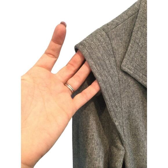 Vtg Womens Wool Long Line Pea Coat Size M L Grey Classic Quiet Luxury Preppy - Picture 9 of 10